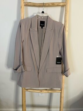 Simply Vera Vera Wang Taupe Blazer with Rolled Cuffs